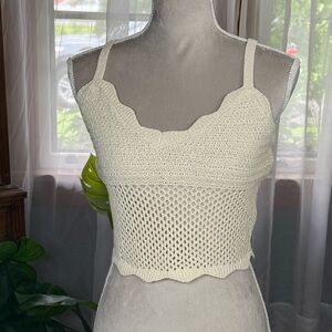 ☀️SUMMER CLEARANCE SALE☀️ Vero Moda Cream Crocheted Knit Top